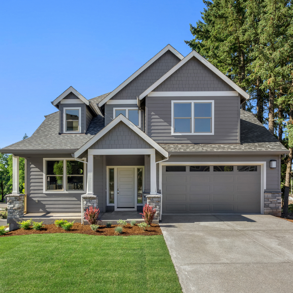 Home with green grass