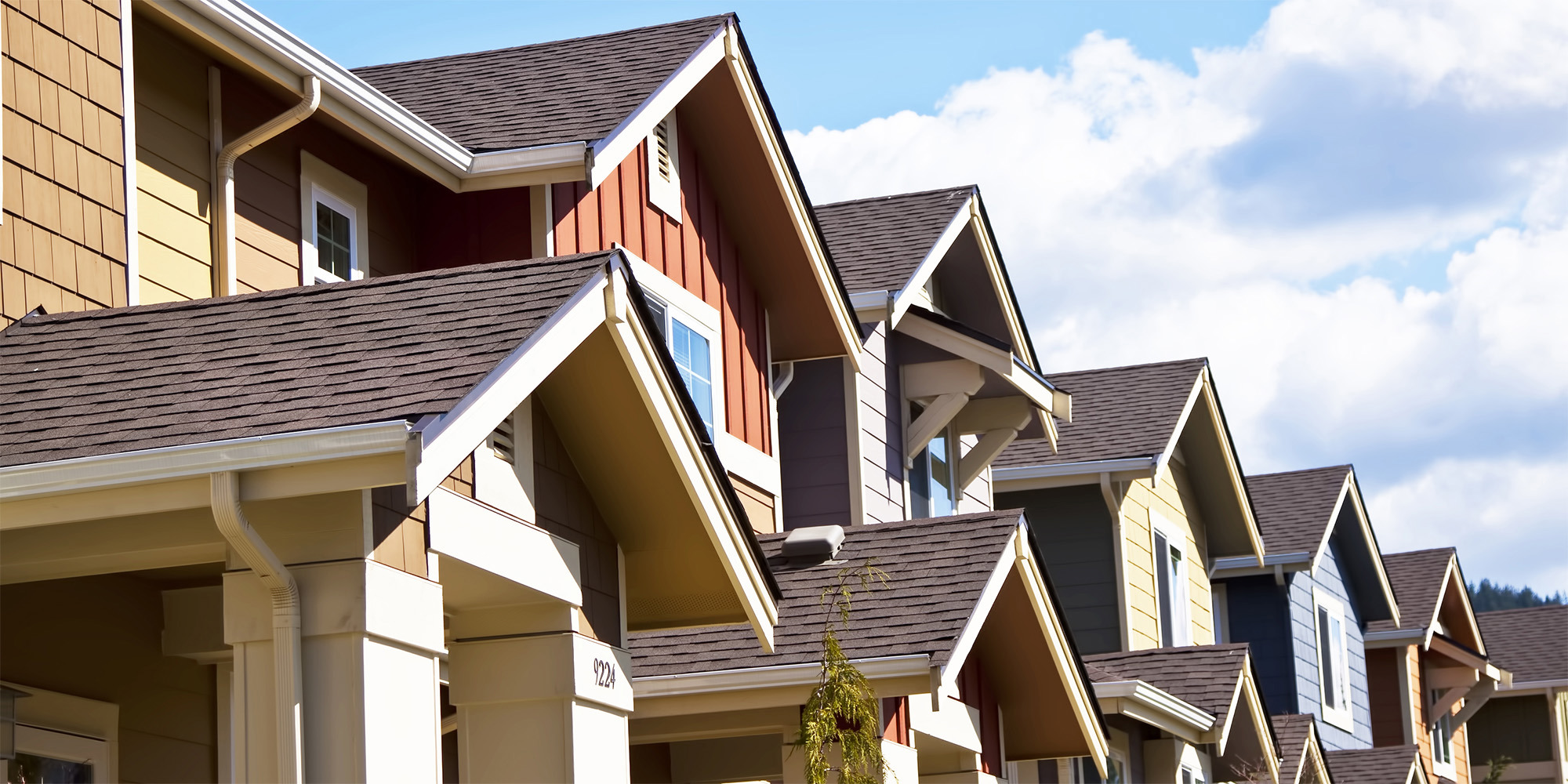 A row of townhomes