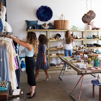 Shoppers in a boutique