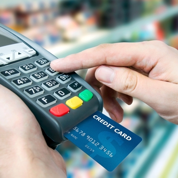 A card inserted into a card reader